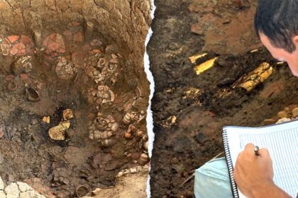 Archaeologists uncover gold-laden tomb filled with elite burial treasures from over 1,000 years ago