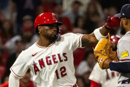 Angels, Braves players get into wild brawl after high pitch to Jorge Soler