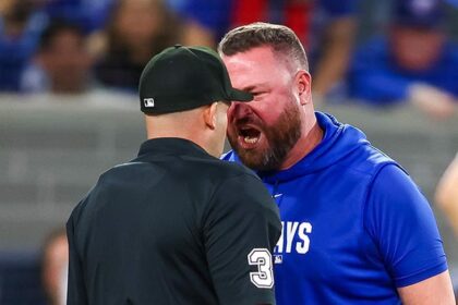 Blue Jays manager John Schneider ejected after face-to-face, fiery argument with umpire in loss to Dodgers
