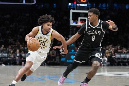 Pacers fans go viral after animated conversation caught on camera during Nets game in Brooklyn