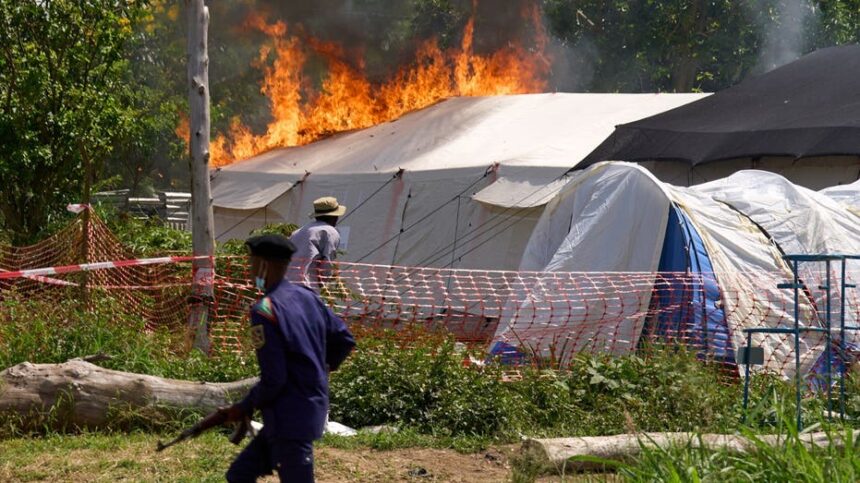 Ebola treatment center set on fire in Congo after residents clash with authorities over victim's body