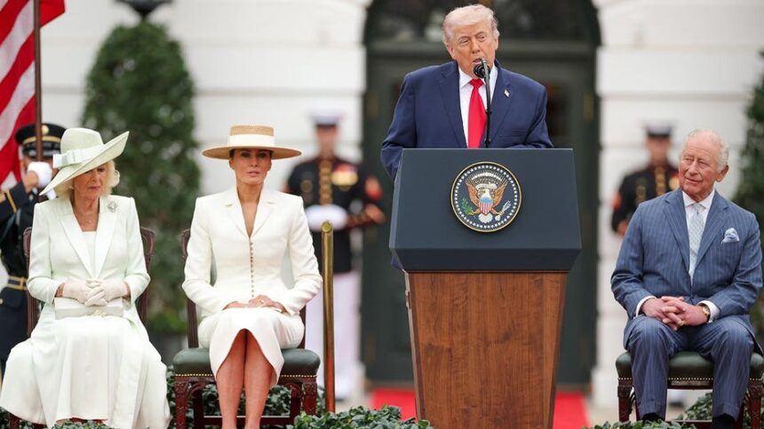 Liberals rage as Trump hails USA's 'Anglo-Saxon' heritage during King Charles visit