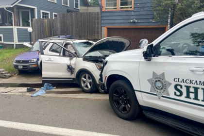 Oregon burglary suspect nabbed after crashing SUV during police chase: video
