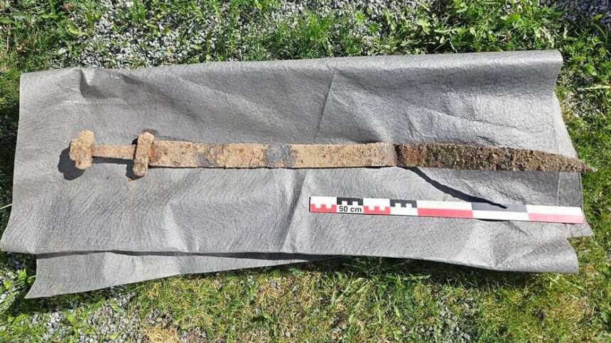 Ancient Viking sword discovered 'sticking up out of the ground' after 1,300 years