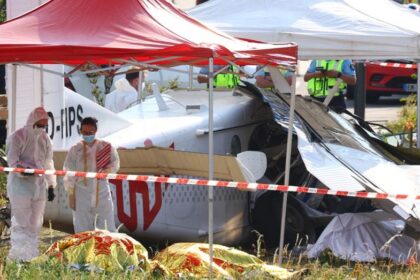 Families watch in horror as skydiving plane crashes in France, killing all 11 aboard
