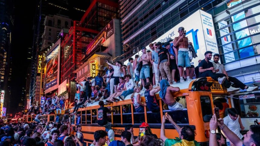 Teen shot in Times Square as Knicks championship celebrations turn chaotic