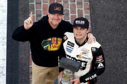 Dale Earnhardt Jr gets choked up as one of his drivers takes maiden victory at Brickyard