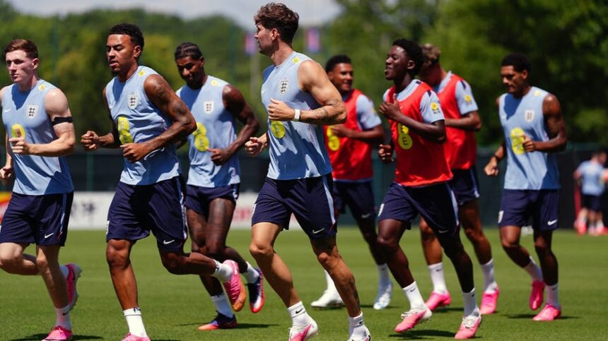 England soccer players bomb off diving board like a teammate wasn't just injured in a freak accident