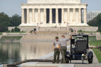 Lincoln Memorial Reflecting Pool drained again as Trump administration resumes repairs