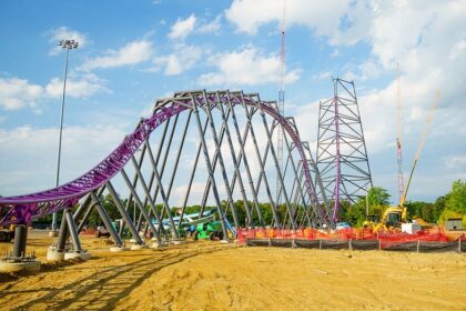 Six Flags mystery coaster already dominates skyline, with more record-breaking height to come