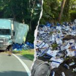 Thousands of beer cans spill across Connecticut highway after tractor-trailer overturns