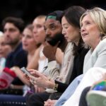 Hillary Clinton appears mesmerized by WNBA team's dancing elephant mascot